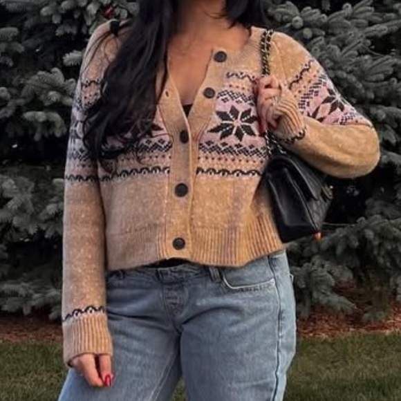 Old Navy Holiday Fair Isle Cardigan Sweater - Picture 4 of 8